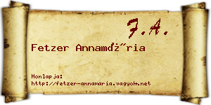 Fetzer Annamária névjegykártya